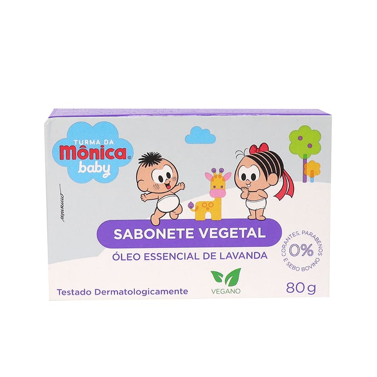 Sabonete Vegetal Turma da Mônica Baby Óleo Essencial de Lavanda com 80g