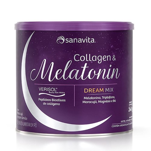 Collagen & Melatonin Sanavita Maracujá E Capim Limão 240g