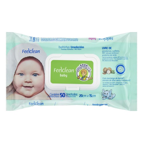 Toalha Umedecida Feelclean Baby 50 Unidades