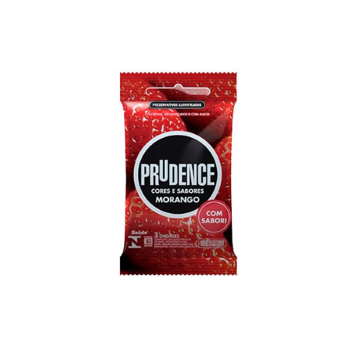 Preservativo Prudence Cores e Sabores Morango 3 Unidades