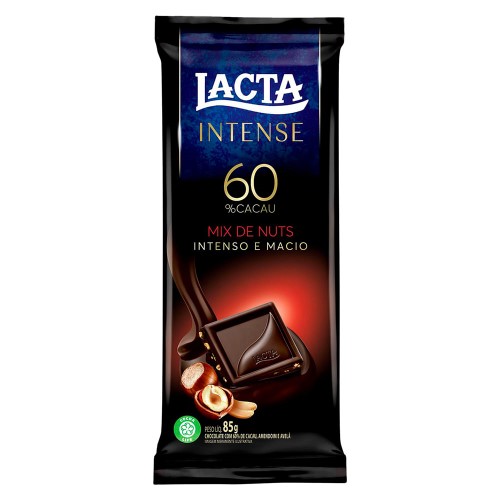 Chocolate Lacta Intense Mix Nuts 60% Cacau 85g