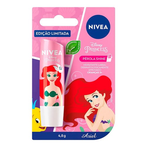 Hidratante Labial Nívea Pérola Shine Disney Princess Ariel 4,8g