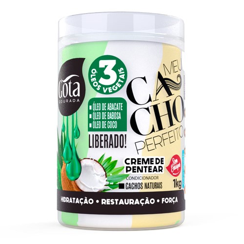 Creme de Pentear Gota Dourada meu Cacho Perfeito Óleos de Amendoas 1kg