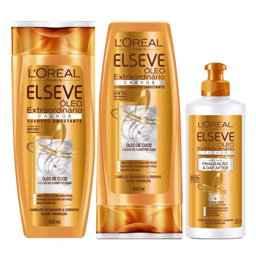 L`oréal Paris Elseve Óleo Extraordinário Cachos Kit - Shampoo + Condicionador + Creme para Pentear