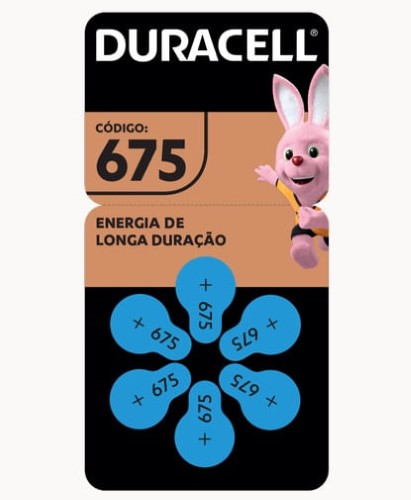 Pilha para Aparelho Auditivo 675 Duracell com 6 unidades