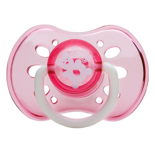 Chupeta Lolly Color Silicone Ortodôntica Tamanho 2 +6 Meses Rosa com 1 Unidade