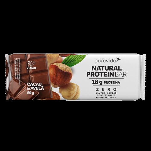 Barra de Proteína Puravida Natural Cacau & Avela 60g