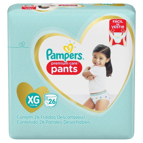 Fralda Pampers Premium Care Pants XG 26 unidades