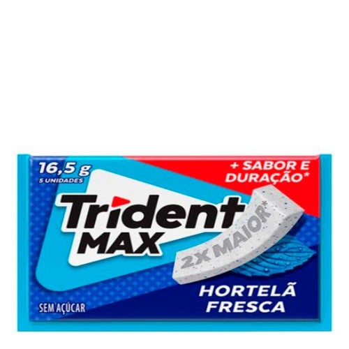 Goma de Mascar Trident Max Hortelã Fresca 5 Unidades