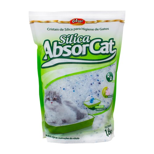 Areia Higiênica Silica Absorcat para Gato com 1,6kg