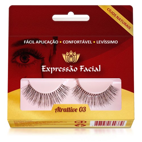 Cílios Postiços Naturais Expressão Facial Attractive N03