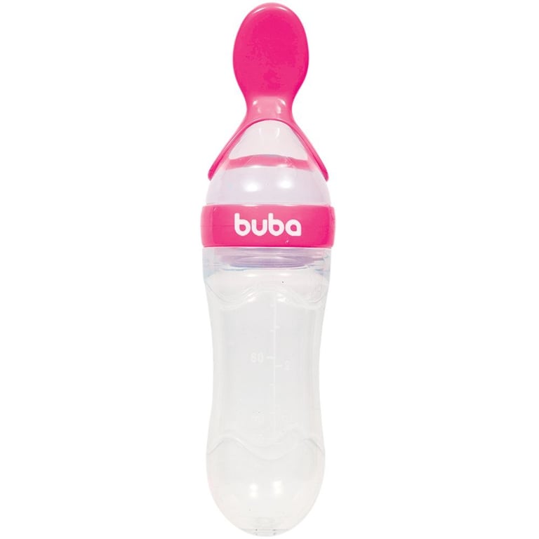 Colher Dosadora Para Papinha Em Silicone Para Bebê Rosa Buba