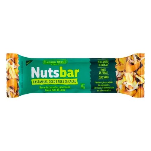 Barra de Castanhas, Coco e Nibs de Cacau Nuts Bar com 25g