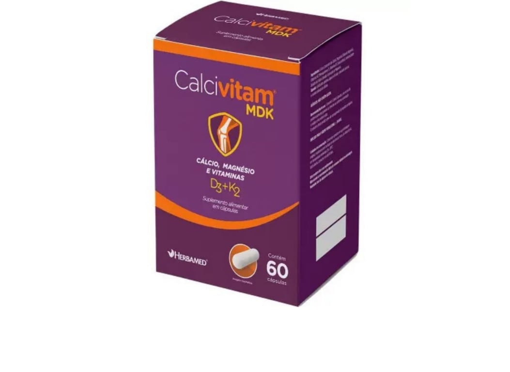 Calcivitam Herbamed 600mg, caixa com 60 cápsulas