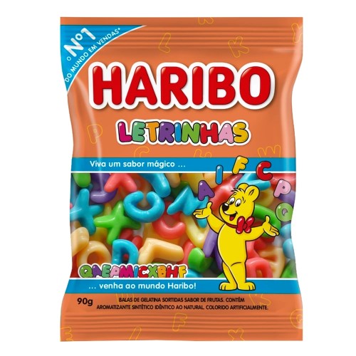 Balas de Gelatina Haribo Letrinhas 90g