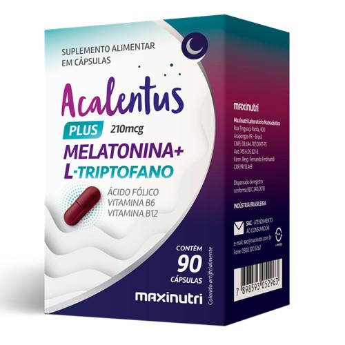 Acalentus Plus Melatonina 210mcg Maxinutri 90 cápsulas