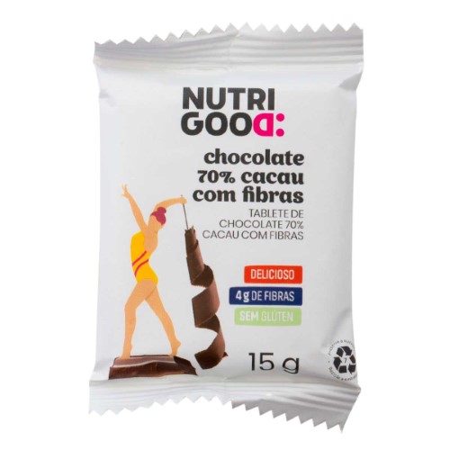 Chocolate 70% Cacau com Fibras Nutrigood com 15g