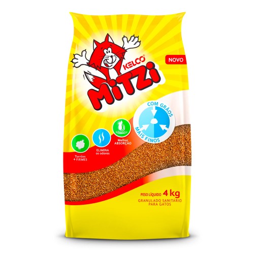 Granulado Sanitário Higiênico Mitzi Kelco para Gato 4kg