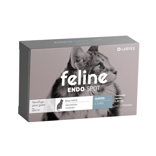 Feline Endospot Labyes Vermífugo para Gatos acima de 5Kg 1,20ml