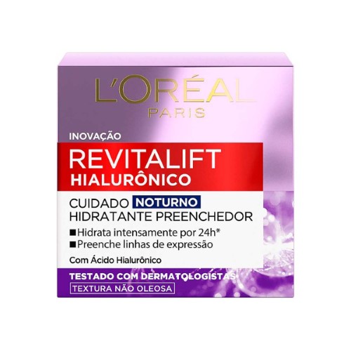 Creme Facial Anti-idade Loréal Paris Revitalift Hialurônico Noturno 49g