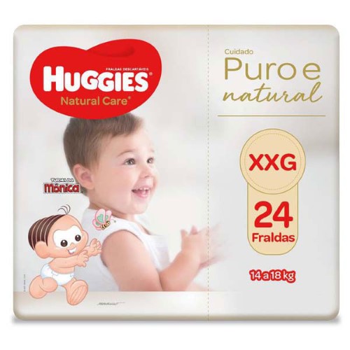 Fralda Huggies Natural Care Mega Tamanho Xxg Com 24 Unidades