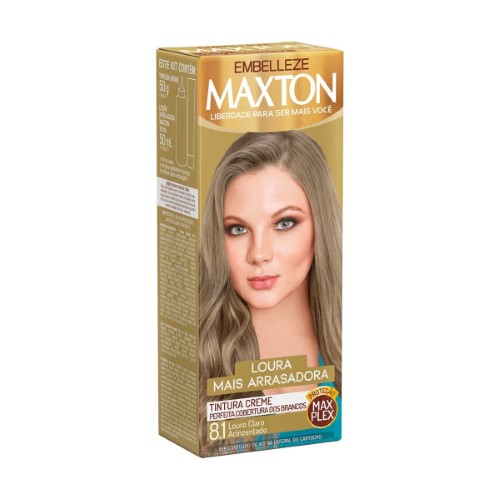 Tintura Creme Maxton 8.1 Louro Claro Acinzentado com 1 Unidade