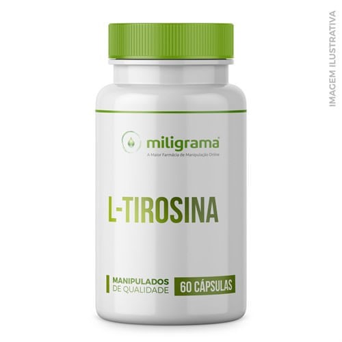 L-Tirosina 500mg Alívio do Stress e Diminui Ansiedade 60 Cápsulas