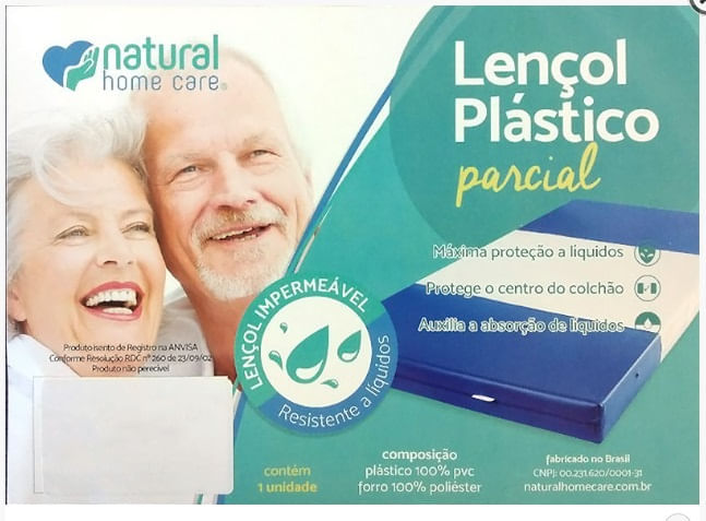 Lencol Plástico Parcial - Casal - Natural Home Care