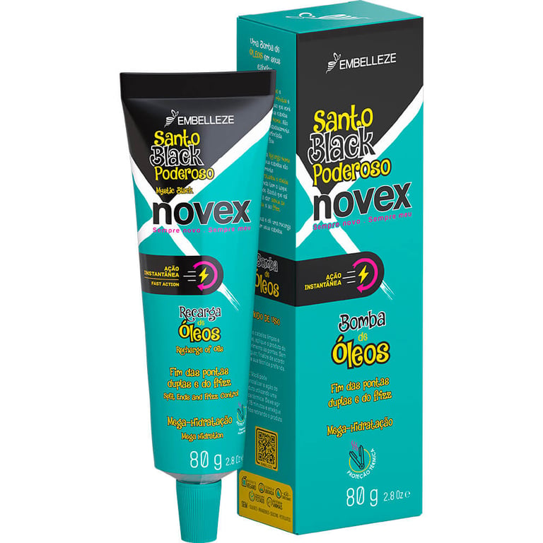 Bomba de Óleos Mega Hidratação Novex Santo Black Poderoso 80g