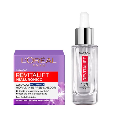 L`oréal Paris Revitalift Hialurônico Kit - Creme Noturno + Sérum Anti-idade