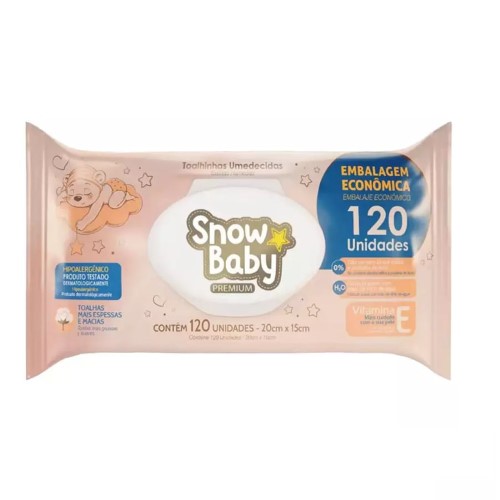 Lenço Umedecido Infantil Snow Baby Premium Com 120 Unidades