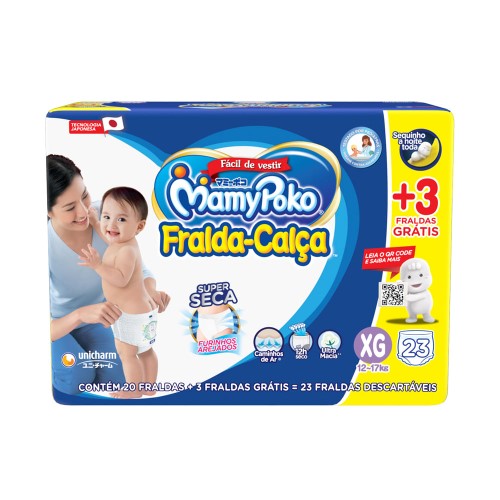 Fralda Calça Infantil MamyPoko Super Seca Jumbinho XG - 20 Unidades