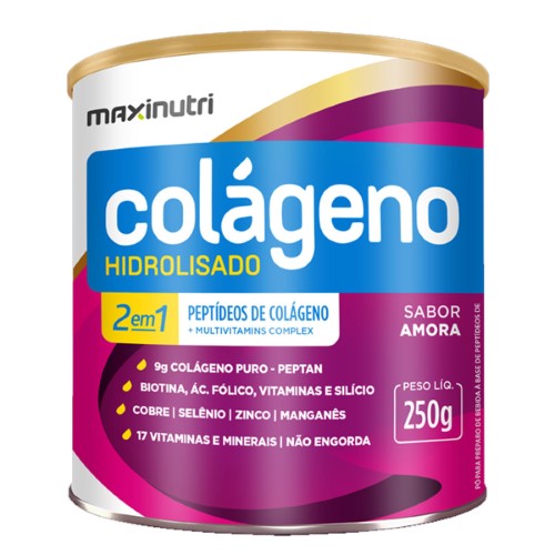 Colágeno Hidrolisado Maxinutri 2em1 Amora 250g