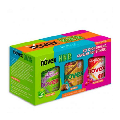 Kit Novex HNR Cronograma Capilar dos Sonhos Babosão + Coco + Cicatrização com 100g cada