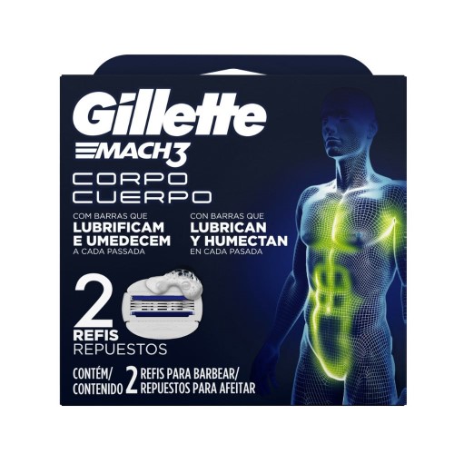 Carga para Aparelho de Depilação Gillette Mach 3 Corpo 2 unidades