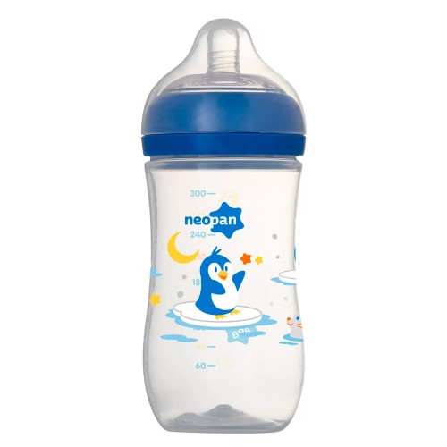 Mamadeira Neopan Super Ventilada Desenhos Sortidos Azul 300ml