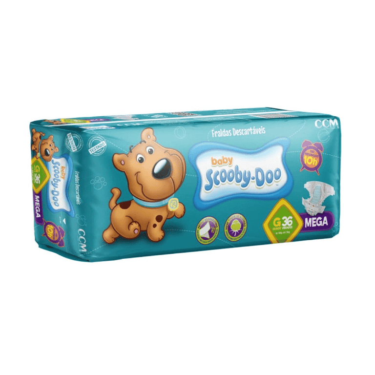 Fralda Scooby-Doo Baby G, pacote com 40 unidades