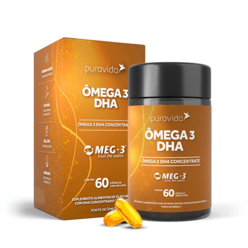 Ômega 3 DHA 1000mg Puravida 60 cápsulas