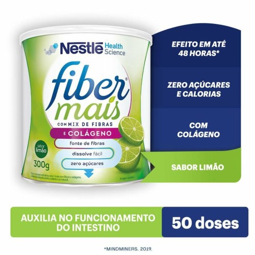 Regulador Intestinal Nestlé FiberMais Colágeno Mix De Fibras Sabor Limão 300g