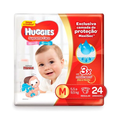 Fralda Descartável Huggies Supreme Care Jumbo M 24 Unidades