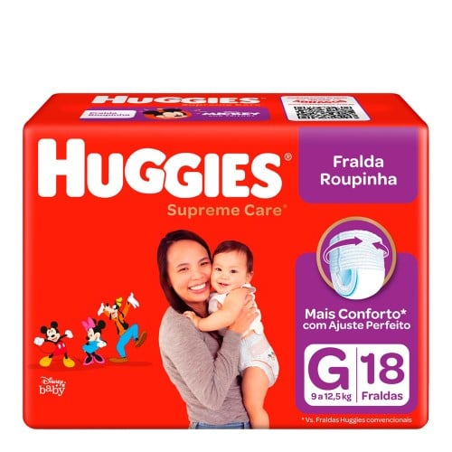 Fralda Roupinha Huggies Supreme Care Tamanho G 18 Unidades