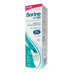 Sorine Jet DUO 0,9% Bico 2 em 1 Solução Nasal Spray Jato Contínuo 100ml