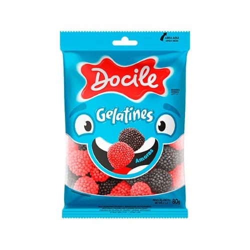 Bala de Gelatina Docile Amoras 80g