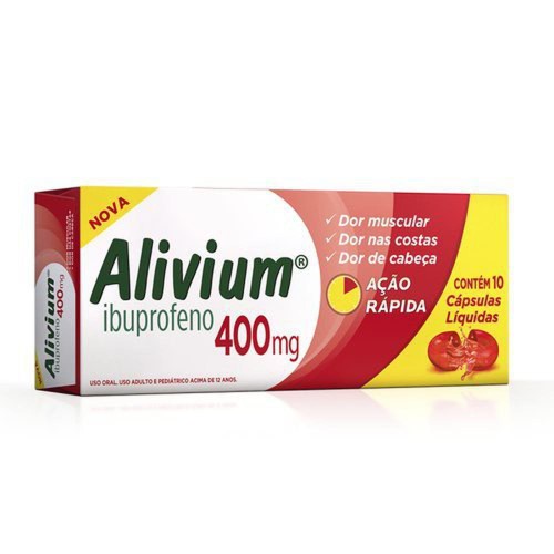 Alivium 400mg com 10 cápsulas líquidas