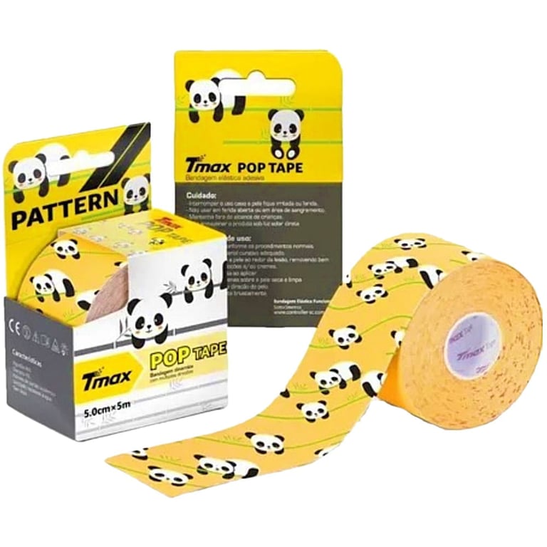 Bandagem Elástica Kinesio TMax - Panda - 5cm x 5m