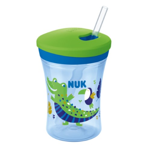 Copo com Canudo Infantil Action Evolution 230ml Azul NUK