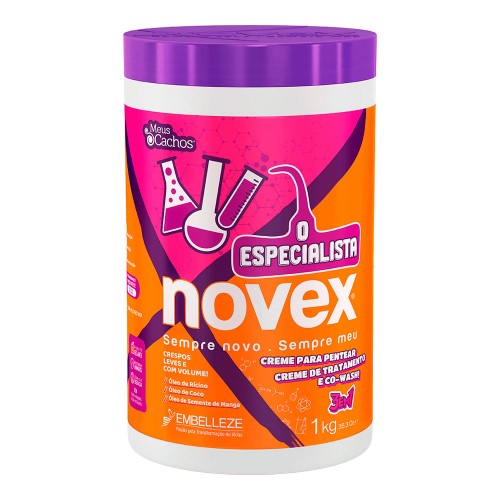 Creme para Pentear Novex O Especialista Embelleze 3 em 1 Crespo Leve 1kg