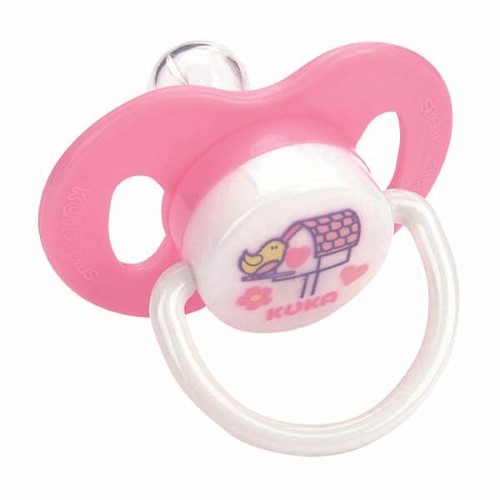 Chupeta Kuka Tamanho 1 Silicone Tradicional Rosa