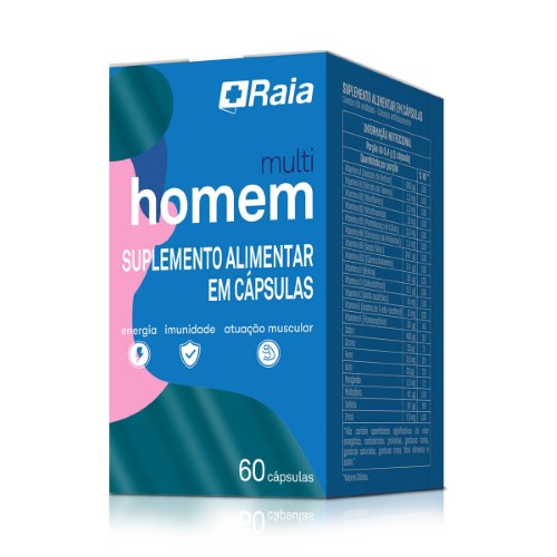 Suplemento Alimentar Raia Multi Homem 60 cápsulas