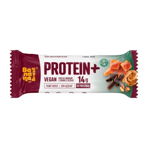 Barra de Proteína Protein+ com 14g de Proteína Sabor Pasta de Amendoim e Caramelo Salgado Zero 50g